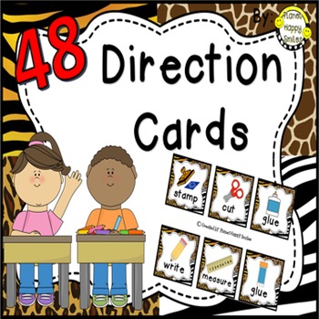 48 Directions Cards~ Jungle/Safari Print