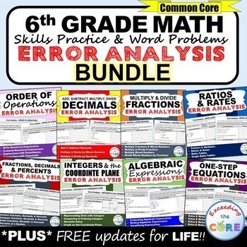 6th Grade Math ERROR ANALYSIS (Find the Error) Common Core