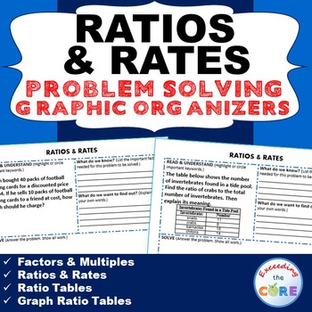 RATIOS AND RATES WORD PROBLEMS with Graphic Organizer