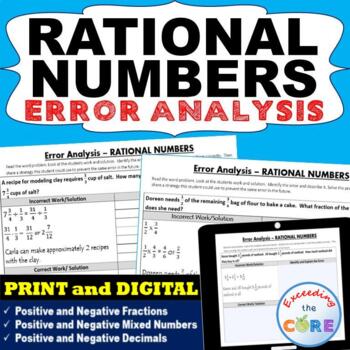 RATIONAL NUMBERS (Fractions and Decimals) Error Analysis (