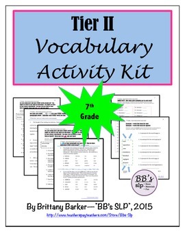 7th Grade Tier 2 Vocabulary Activity Kit