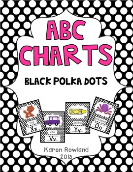 ABC Charts - Black and White Polka Dots