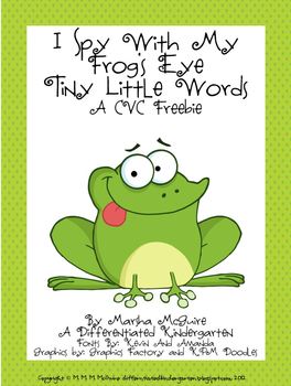 An I Spy With My Frog's Eye CVC Freebie
