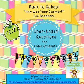 Back To School "How Was Your Summer?" Icebreakers {FREE}