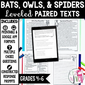 Bats, Owls, and Spiders Paired Texts Grades 4-8 (Construct