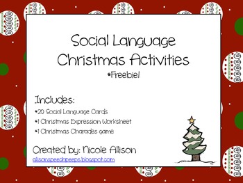 Christmas Social Language Packet *Freebie*