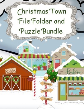 Christmas Town File Folder and Puzzle Bundle