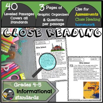 Close Reading Passages 4/5th grade (Informational Texts)