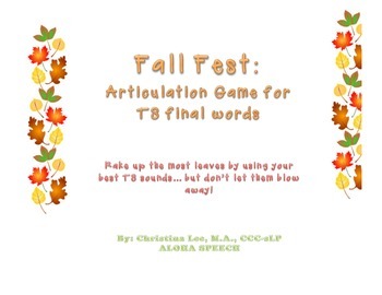 Fall Leaves Articulation Game to Remediate Lateral S