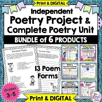 Poetry Project, Poetry Unit, Poetry Reflection & Interacti