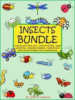 Insects Bundle (Literacy & Math Unit, Reading, Writing, Ad