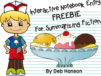 Interactive Notebook Entry FREEBIE: A Sundae Summary for fiction