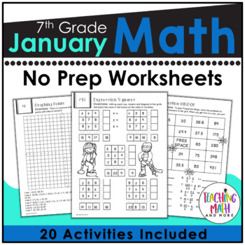 January NO PREP Math Packet - 7th Grade