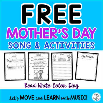 MOTHER'S DAY FREEBIE SONG & WRITING ACTIVITY