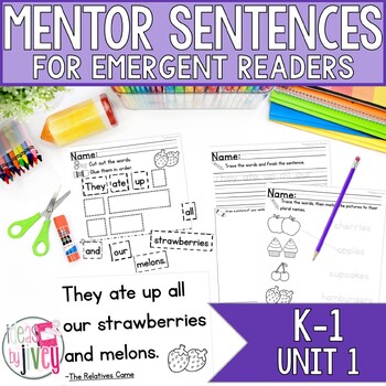 Kindergarten and First Grade Mentor Sentences with Ideas by Jivey.