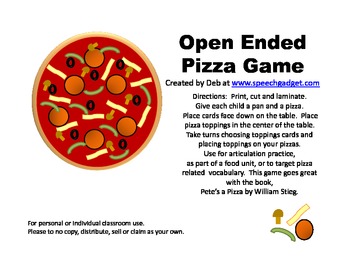 Open Ended Pizza Game