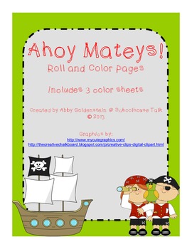 Pirate-Themed Roll and Color Pages