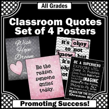  printable classroom posters pink and gray