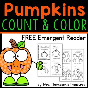 Pumpkin Count & Color Emergent Reader - Printable Student Book