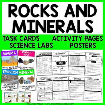 Let your students have fun learning about rocks and minerals with these engaging activities, task cards, posters, anchor charts, and science labs. 
