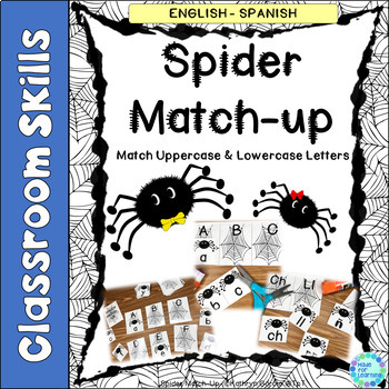 Spider Match-Up: Practice Upper/Lower Case Letters: FREE