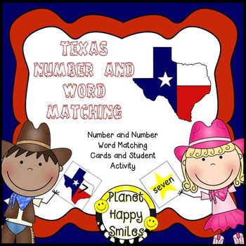 Texas Number and Number Word Cards and Activity