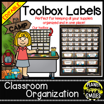 Teacher Toolbox Labels (Editable) ~ Camping Theme