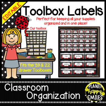 Teacher Toolbox Labels (Editable) ~ Ladybug Theme