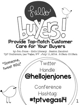 TpT Conference 2014 Session Handout: Hello Buyers! present