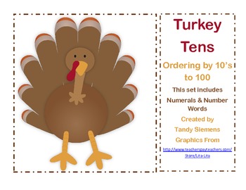 Turkey Tens Ordering Numbers And Counting By 10's