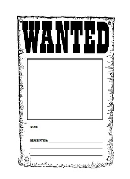 This is a wanted poster that can be used for children after reading a ...