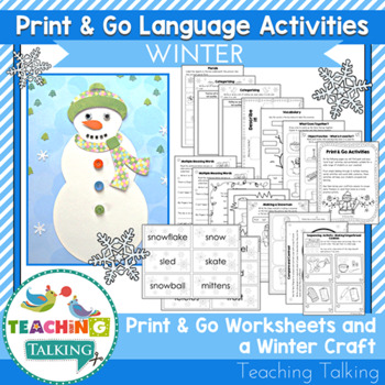 Winter Craftivity & Worksheets (especially for SLPs!)