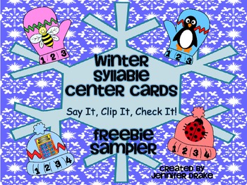 Winter Syllable Center Cards ~FREEBIE SAMPLER~