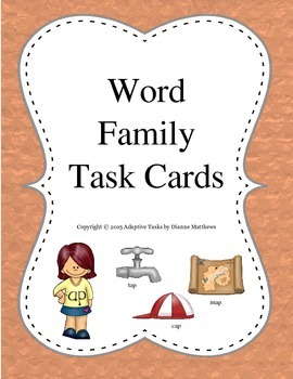 Word Family Task Cards