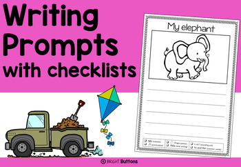 Writing prompts with checklist - worksheets - NO PREP