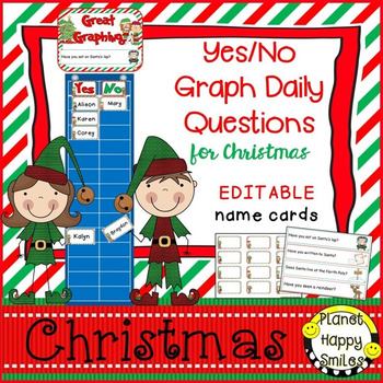 Christmas Activity:  Yes/No Graph Questions (editable)
